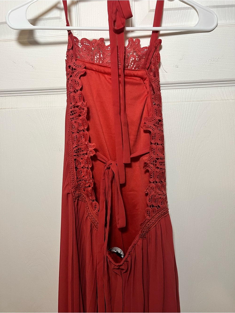 Lulu's Pleated Halter Maxi Dress in Terracotta - Picture 11 of 13